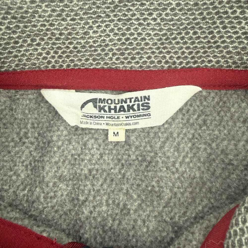 Mountain Khakis Mens M Brown Textured Fleece Quarter Button Mock Neck Pullover - Picture 2 of 9